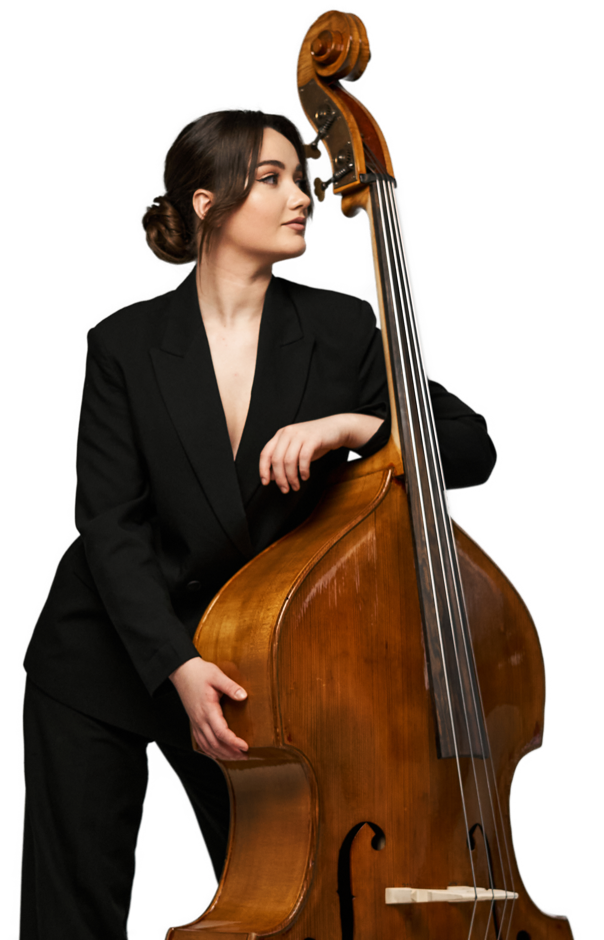 Kateryna Hut with her contrabass